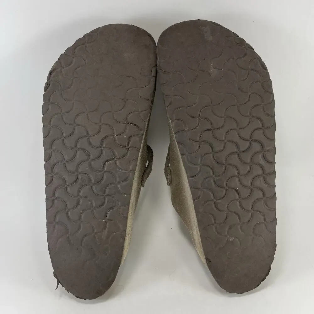Birkenstock Boston Clogs Taupe Suede Slip On Buckle Sandals Mens 44 US Size 11